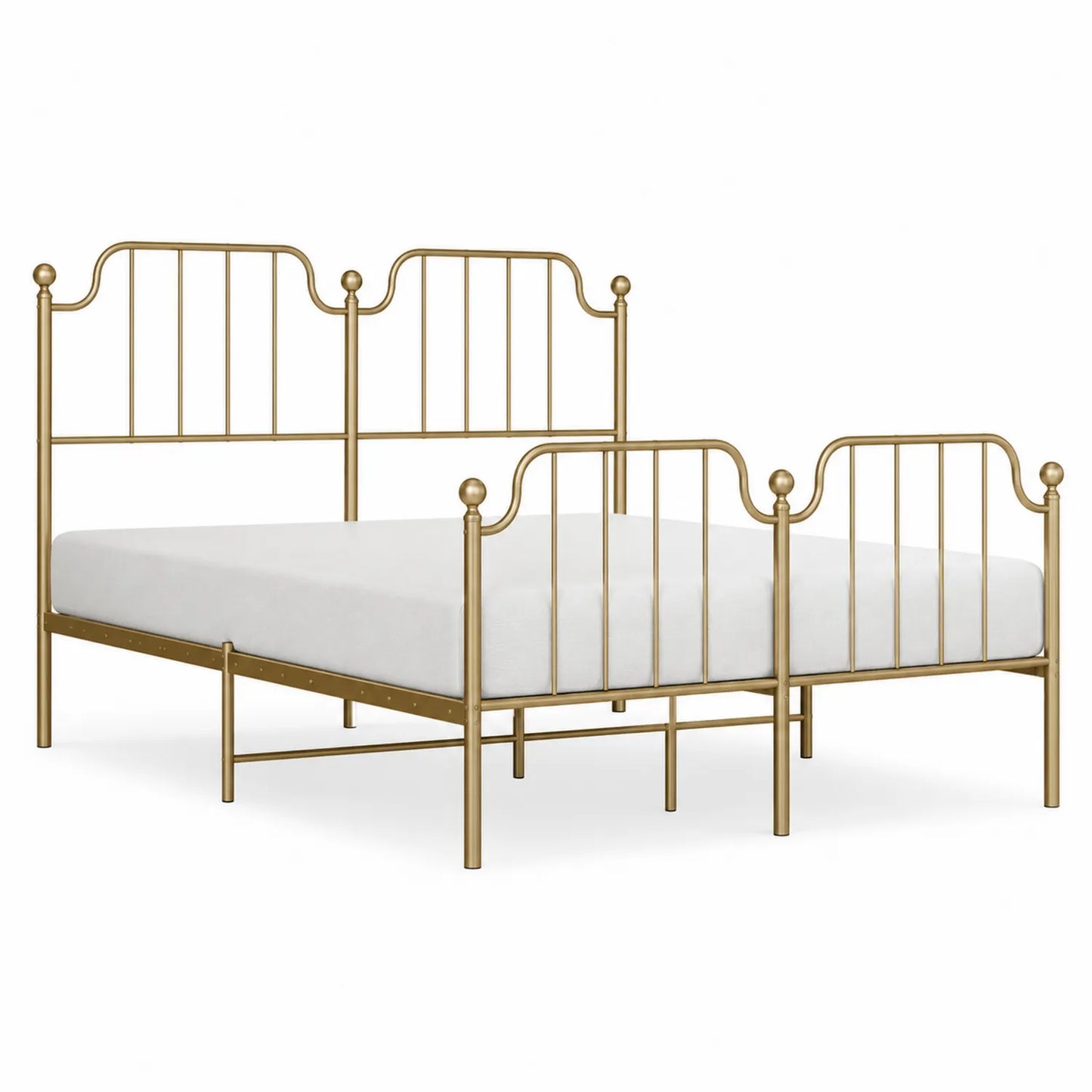 Metallbett mit Kopf- und Fußteil aus Stahl Gold 200x160 cm
