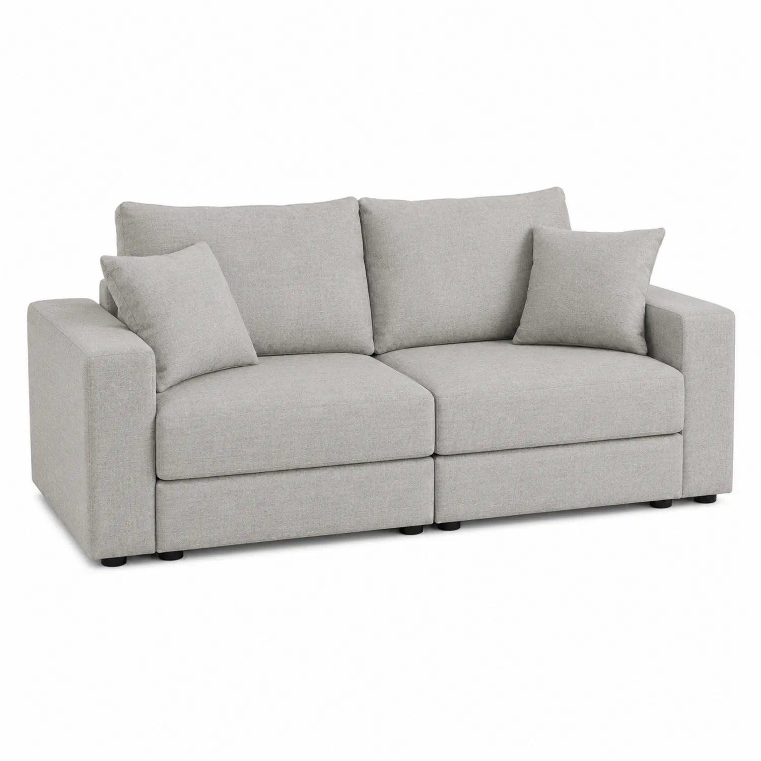 Modulares 2-Sitzer Sofa Hellgrau Stoff