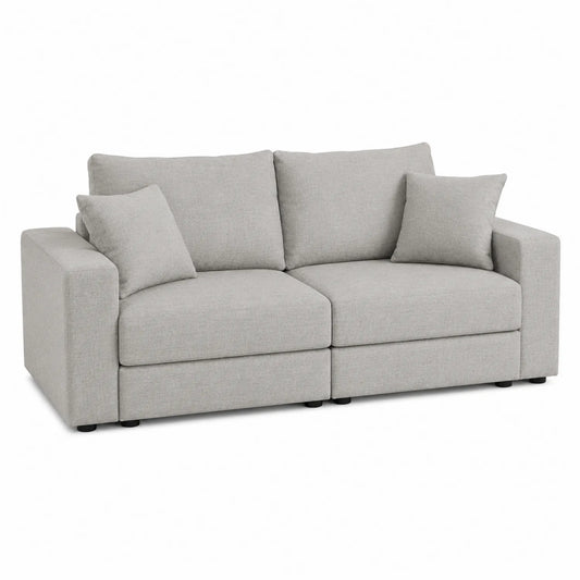 Modulares 2-Sitzer Sofa Hellgrau Stoff