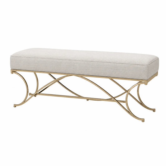 Bank Leinen Edelstahlrahmen Gold 120cm