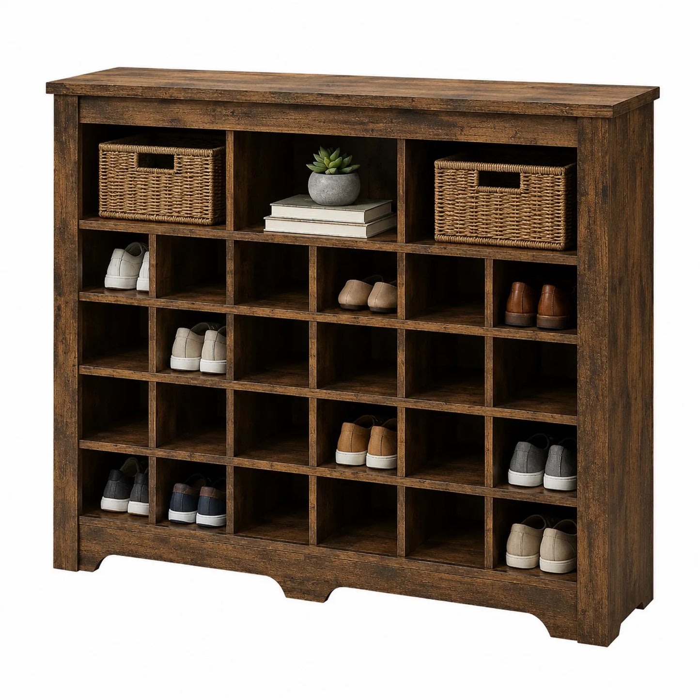 Schuhregal Holz Braun 20 Fächer