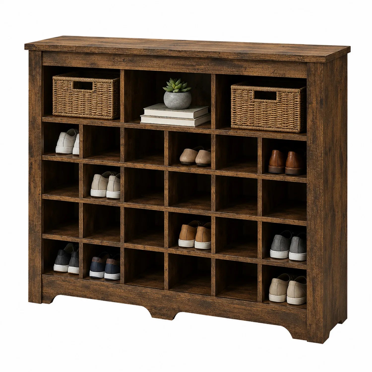 Schuhregal Holz Braun 20 Fächer