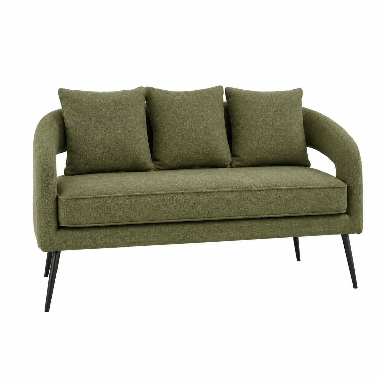 3-Sitzer Sofa Metall Polyester Grün