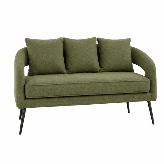 3-Sitzer Sofa Metall Polyester Grün
