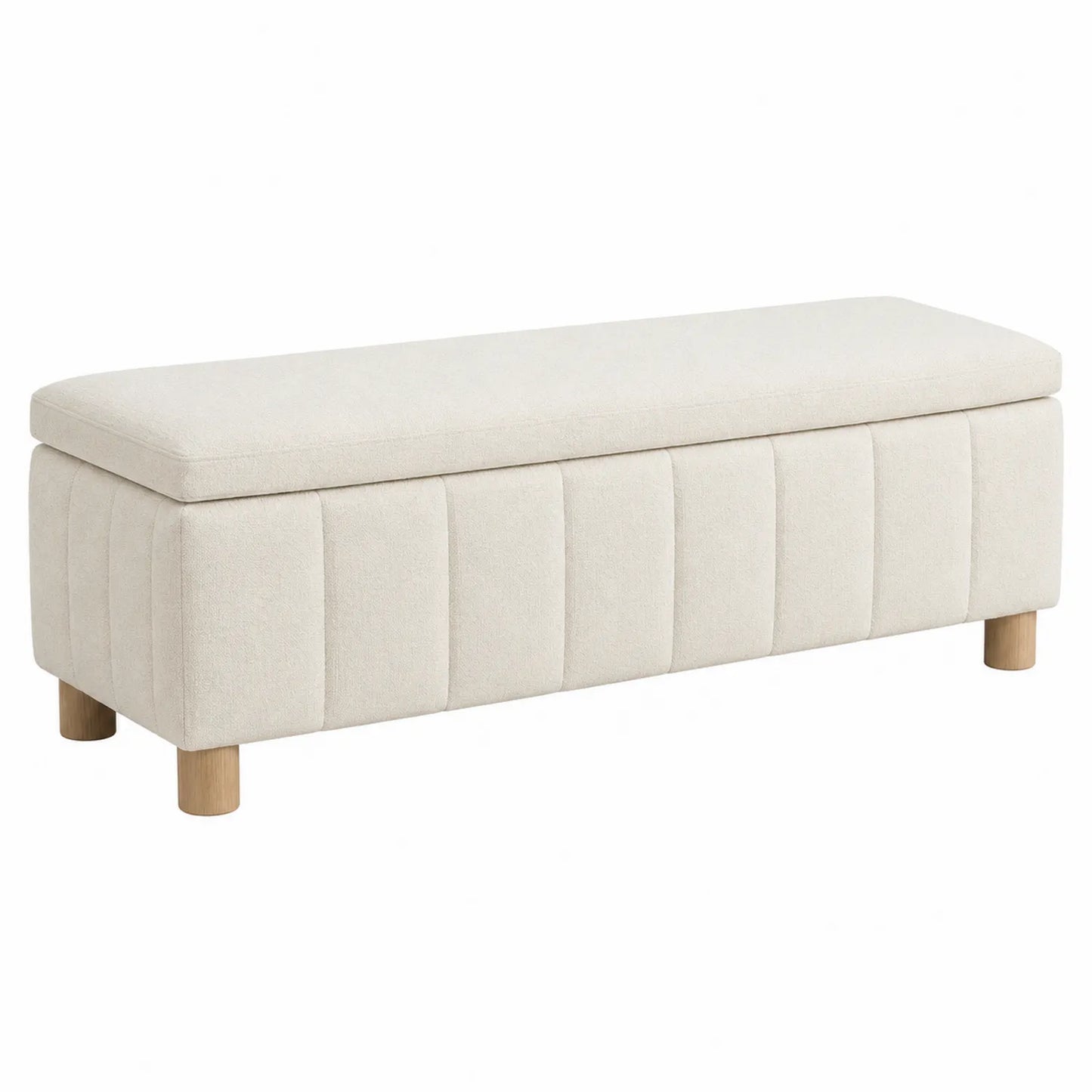 Polsterbank mit Stauraum Stoff Beige